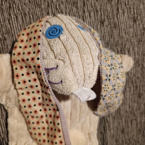 Les Déglingos Coquelicos the Rabbit hand puppet doudou