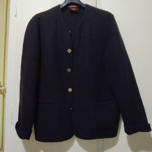 Traditional wool cardigan used from Austria size 52 blue