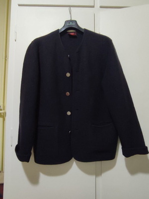 Traditional wool cardigan used from Austria size 52 blue