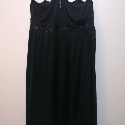 S'nob Black Strap Dress new, size S with embroidered beads