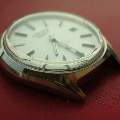 Citizen Quartz vintage watch used, silver, for repair or parts