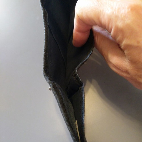 Russell Athletic wallet used, dark blue tri-fold with Velcro