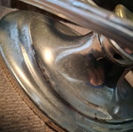 Silver-plated three-arm candlestick used