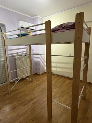 IKEA LO единично повдигнато легло с матрак 90x200см