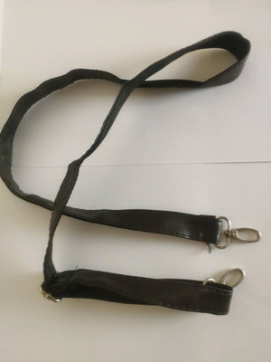 Strap with clips dark brown faux leather like new, adjustable