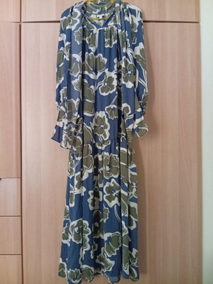 Aware Long Women's Dress New, Colorful Satin Fabric with Long Sleeves