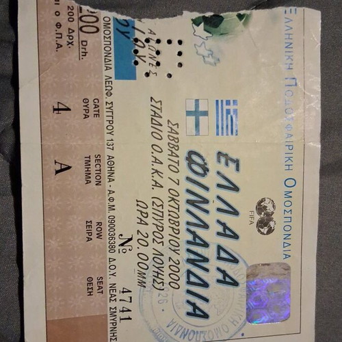 Old sports tickets used
