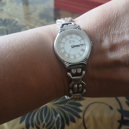 Lousir watch like new, 925 silver with stainless steel case