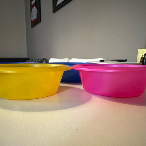 Children's bowls with heroes new, plastic