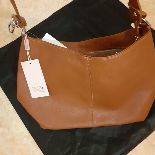 Vera Pelle Piera leather shoulder bag, tan
