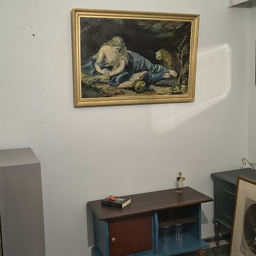 Vintage ελαιογραφία σε καμβά με κορνίζα 112x76 μεταχειρισμένη