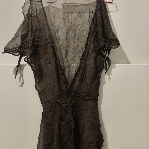 Thin silk blouse, brown, size M