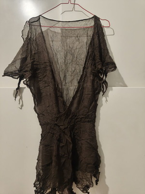 Thin silk blouse, brown, size M