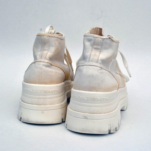 Windsor Smith white canvas platform shoes size 38 used