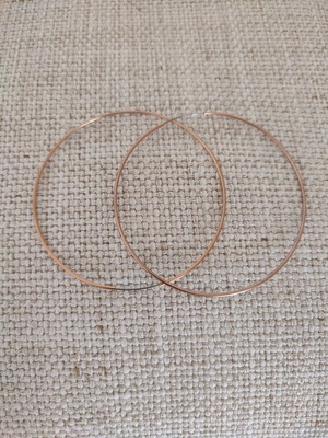 Silver plated hoops rose gold color medium size, like new