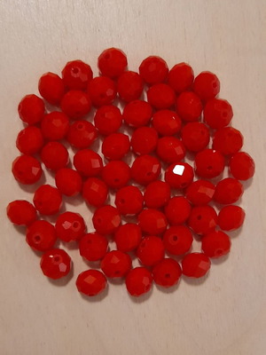 Κρύσταλλα ροδέλες κόκκινες καινούργιες, πακέτο 58 τεμαχίων