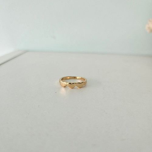 Ring with hearts new, gold color, size 50 diameter 16