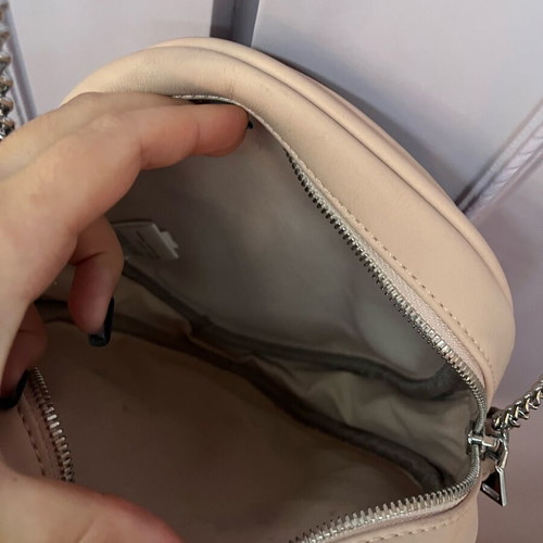 Crossbody bag light pink with silver stars and chain like new