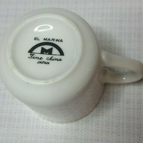El Marwa Fine China Japan Moka/espresso porcelain cup and saucer used, 80s