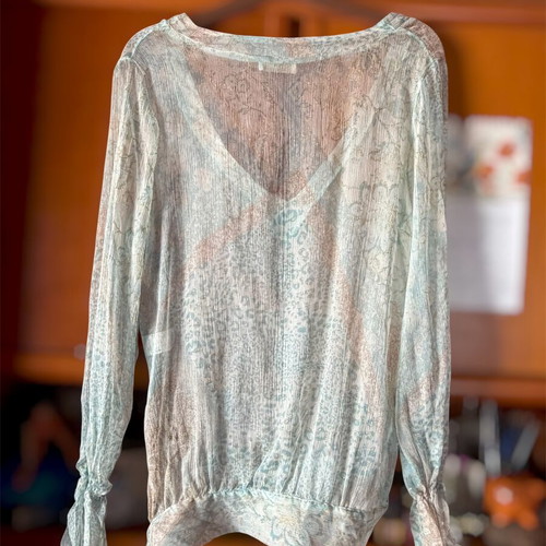 Silk blouse Rebecca Blu used, turquoise, size S