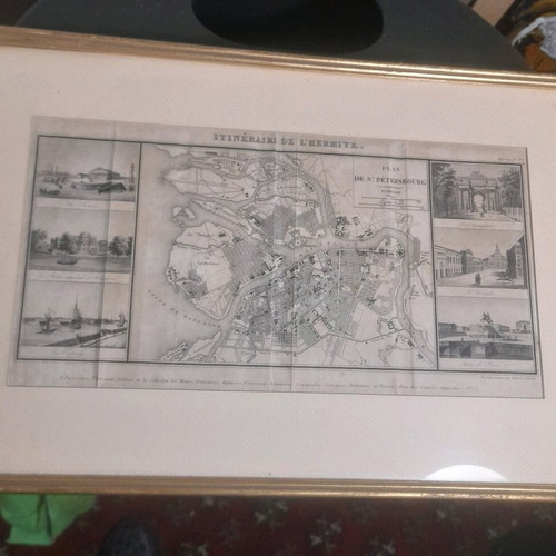Two authentic engravings used with maps of Peloponnese and the hermit route
