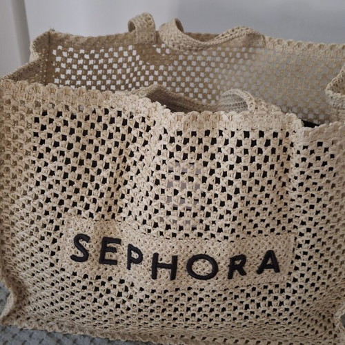 Sephora straw shoulder bag new, beige