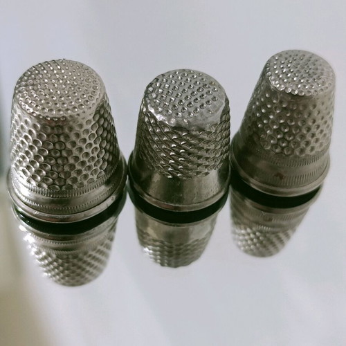 Thimbles used, set of 3 sizes, German
