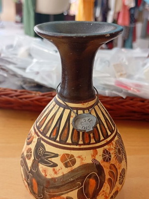 Ceramic Vessel Museum Copy with Owl Decoration