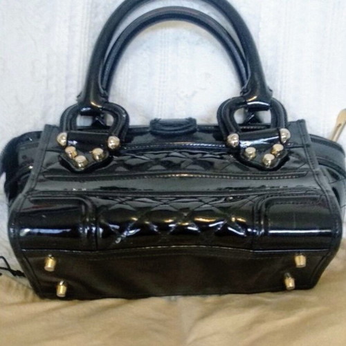 Burberry black patent leather handbag like new
