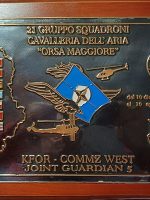 NATO commemorative plaque used for Italian Army Aviation in Kosovo