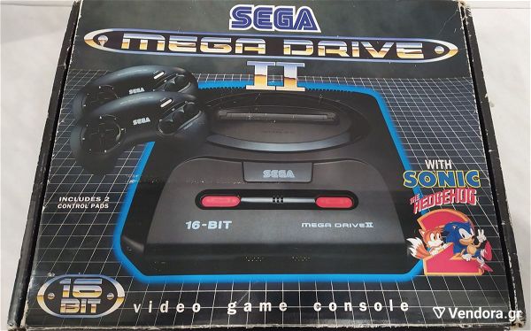  Sega Mega Drive II sto kouti tou, komple, aristi katastasi, gia sillekti
