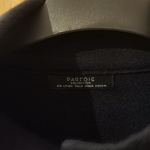 Parfois dark blue cape-jacket with gold buttons