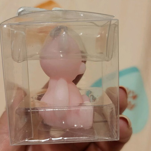 Pink Bear Candle Small New