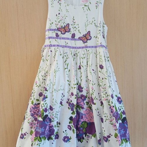 Cotton girls dress new for 9-10 years with belt and zipper