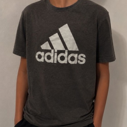 Adidas Dark Grey Heather Logo T-Shirt Size L like new