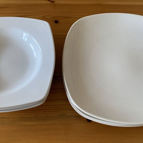White porcelain set square 8 pieces new