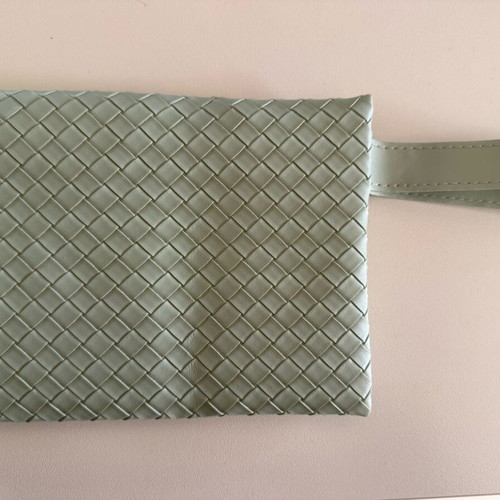 Toiletry bag woven clutch like new in soft green shade