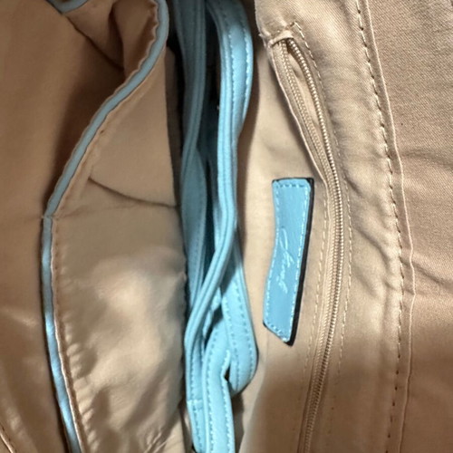 Blue envelope shoulder bag with strap