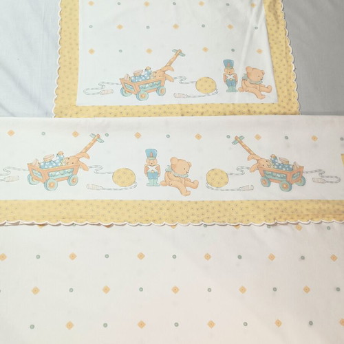 Vintage baby crib set with sheet and pillowcase, like new