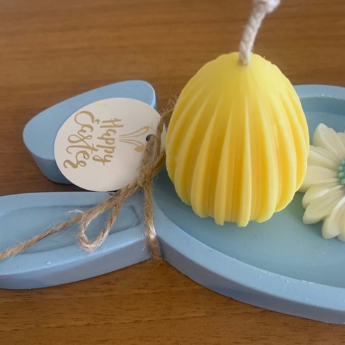 Ceramic base with aromatic Easter candles in bunny shape new