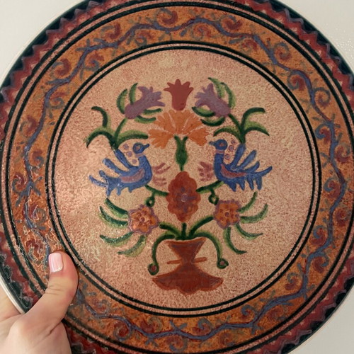 Handmade ceramic plate Manelou like new, diameter 29 cm