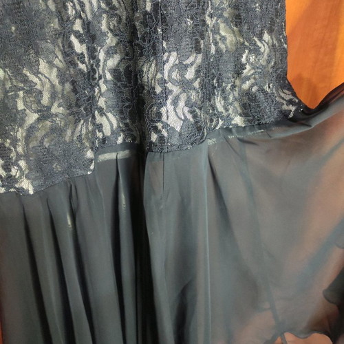 Maxi evening dress lace with tulle used, black, size XS-S