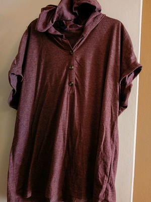 Short-sleeve shirt like new, brown and red, size L
