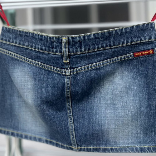 Vintage mini skirt, blue, size M