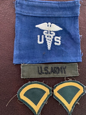 WWII military insignia used, fabric patch set