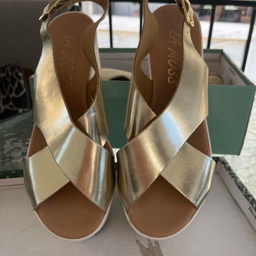 Chrysa leather sandals size 36 like new, gold