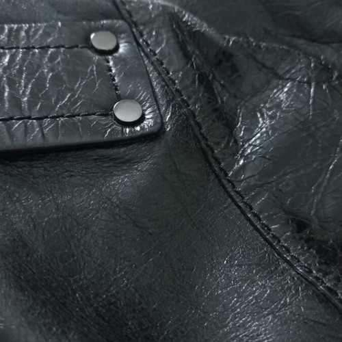Luana leather shoulder bag shiny finish like new, black