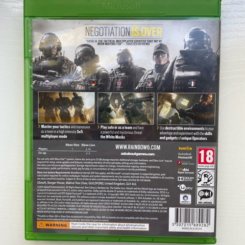 Xbox One Tom Clancy’s Rainbow Six Siege like new