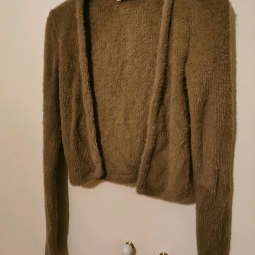 Short cardigan like new, size S, beige brown