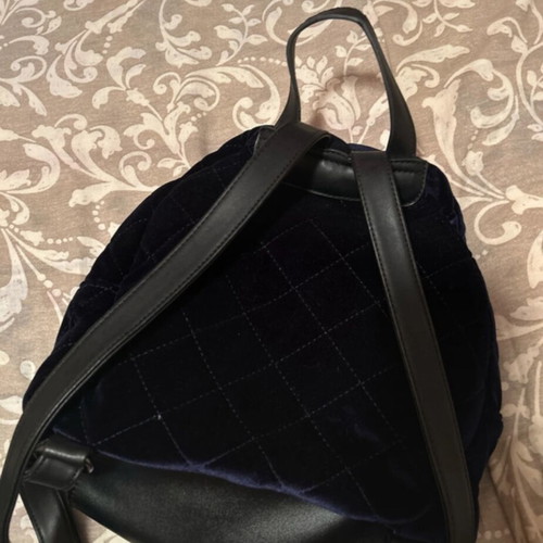 Bagpack velvet dark blue, like new